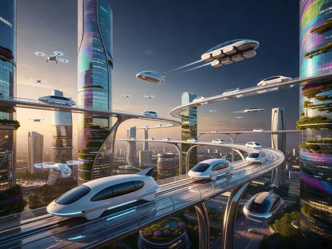 Elevated autonomous transit systems and flying vehicles
